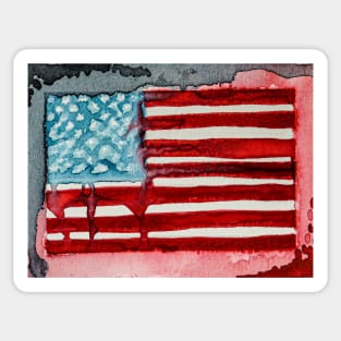 America the Flag Painting Sticker